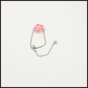 Bracelet Chaine Fleur Rose 064